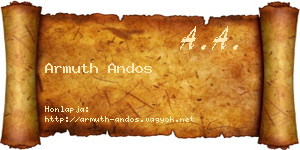 Armuth Andos névjegykártya